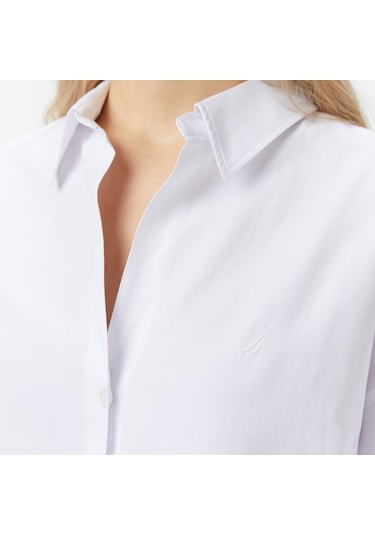 Nautica Kadın Beyaz Oversize Gömlek Düz 57w220t Beyaz