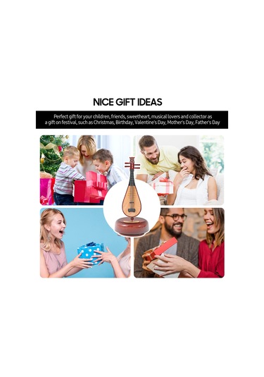 Yifomall Abs Müzik Kutusu Çevrili: Çin Lütu/ Elektro Gitar/ Keman Seçenekli, Masaüstü Dekorasyon, Doğum Günü Hediyesi
