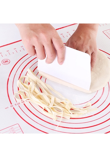 Hombey Kırmızı Silikon Hamur Hazırlama Matı, Ölçü Çizgili, 60x40cm, Fırın Ve Barbekü İçin, Tekrarlı Kullanım, Pastane Aleti Kırmızı