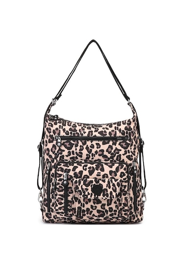 Hem Sırt Hem De Omuz Kadın Çantası Smart Bags 1205 Leopard Kahverengi