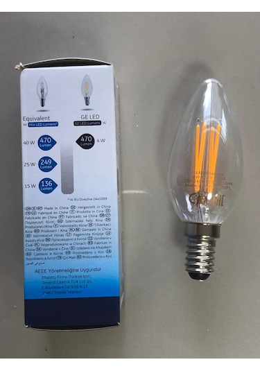 3 Adet General Elc. Rustik Led Lamba E14 4w 40w 470 Lümen 2700k S