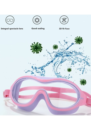 Xindoker Yetişkinler İçin Geniş Görünümlü, Su Geçirmez, Sislenmeyen, Pembe Yüzme Gözlüğü - Erkek & Kadın İçin Stüdyo Stili Yüzme Ve Dalış Gözlüğü Pembe