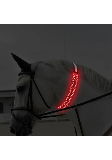 Willowhaven Kırmızı Led Işıklı Gece Binicilik Ekipmanı, Ayarlanabilir At Yakalığı Kırmızı