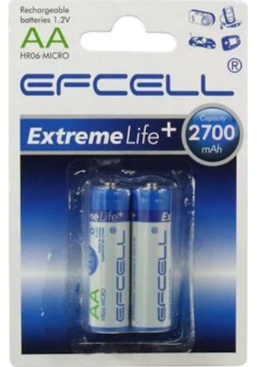 Efcell HR-2700 2700 mAh AA Şarj Edilebilir Kalem Pil 2'li