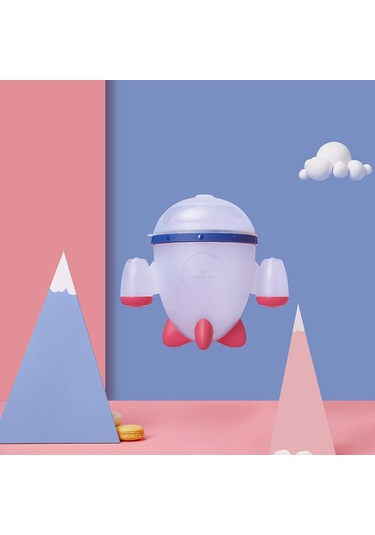 Bc Bebek Bakımı Dökülmeye Dayanıklı Petal Bebek Aperatif Sızdırmaz Silikon Saplı Gıda Saklama Bebek Besleme Kapları Roket Aperatifler Bardak