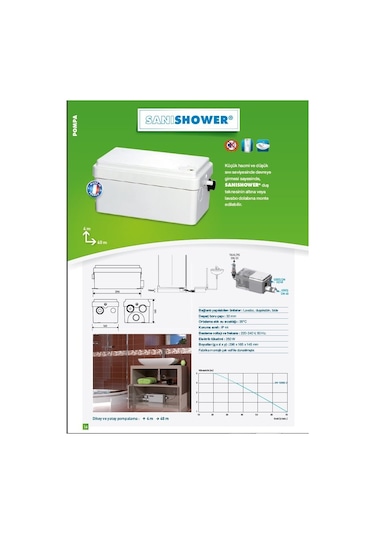 Sanishower - 3 Ünite Atık Su Tahliye Cihazı - 4 Lt