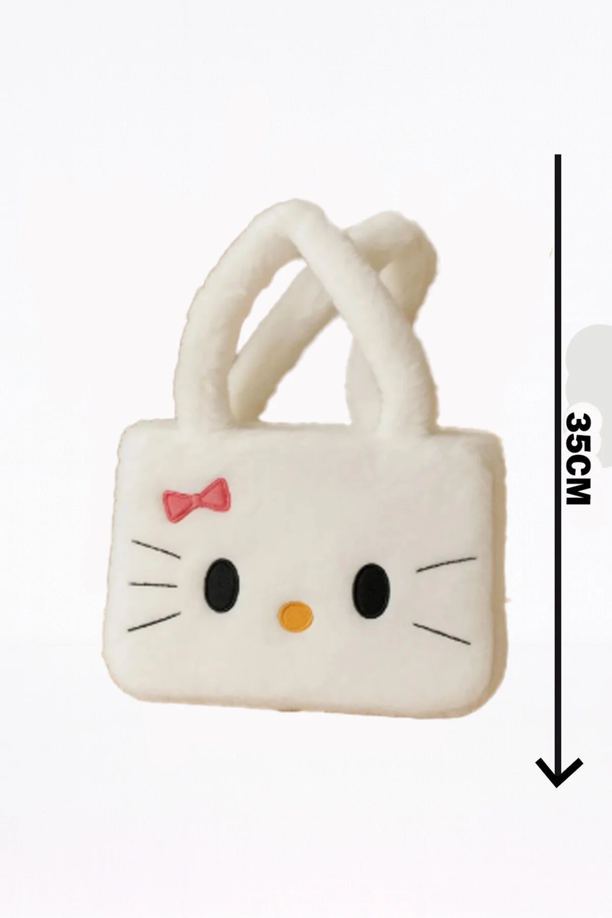 Hello Kitty Peluş Çanta 35 Cm Sevimli & Kullanışlı Hediyelik Beyaz