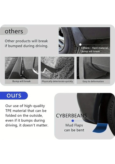 Cordial 2020 2025 Model Y İçin 4 Adet Esnek Çamur Flapları Tesla Model 3 Highland Tüm Hava Plastik Fender Koruyucu Aksesuarları