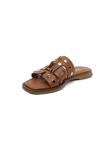 Greyder 59250 Taba Hakiki Deri Kadın Terlik -814 Taba