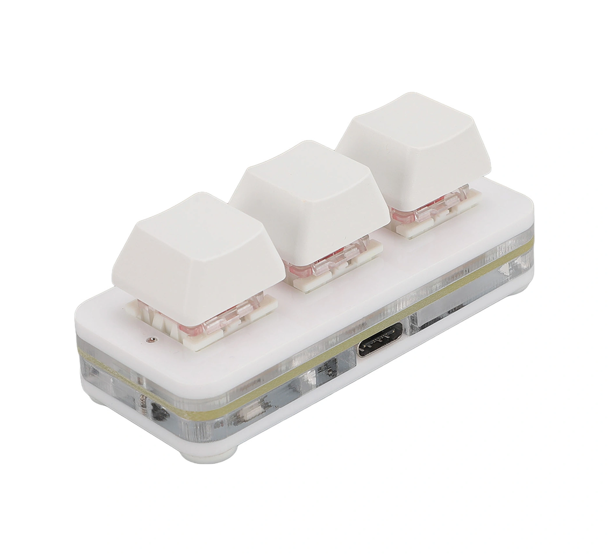 Vkemall 3 Tuşlu Programlanabilir Mekanik Kırmızı Switch Klavye - Usb Kablolu Rgb Işıklı, Osu Oyun Ve Ofis İçin, Mac/windows Uyumlu, Sıcak Değiştirilebilir, Taşınabilir Beyaz