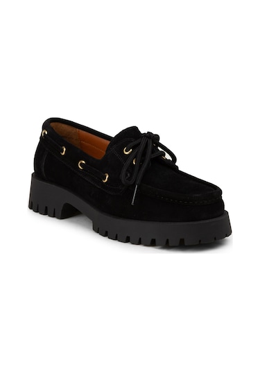 Deery Kadın Hakiki Süet Siyah Marin Loafer - 02036zsyhc01