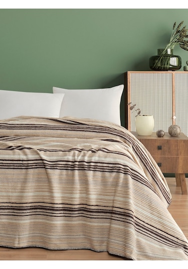 Vicuna Home 4 Mevsim Pamuklu Battaniye - Çift Kişilik Kahverengi