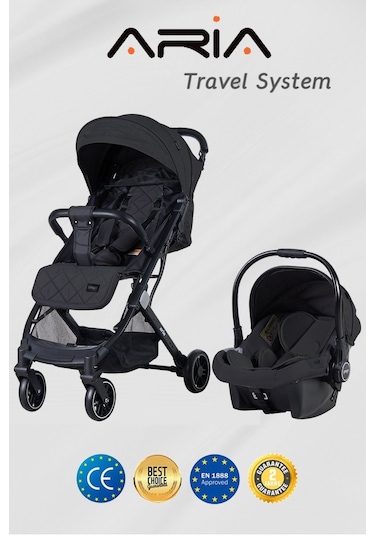 Prego Aria Tek Elle Katlanır Kabin Boy Travel Sistem Bebek Arabası