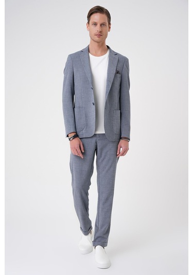 Comfort Fit Torba Cep Gofre Kumaş Casual Koyu Gri Ceket C 679 Gri
