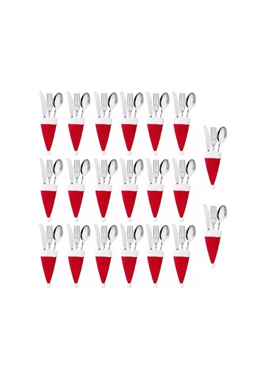 Geeroyoo Yılbaşı Festiviti İçin Kırmızı Santa Şapka Desenli 12 Cm 20'li Servis Bezi Seti - Yemek Masası Dekorasyonu Ve Çeşitli Kullanım Seçenekleriyle Noel Ve Yılbaşı Düzeni Kırmızı