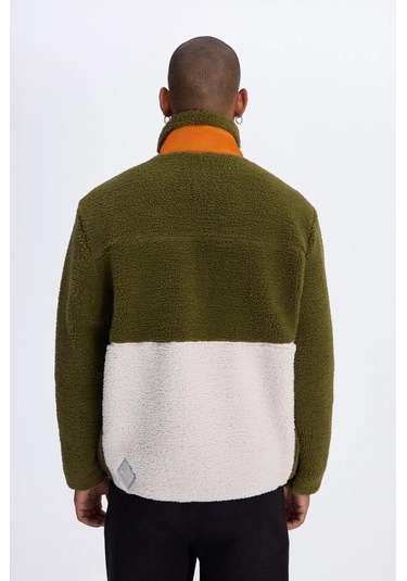 Kappa Hanoran Navy-ecru-orange Man Sherpa Jacket 371t3qw-x9f Kahve Kahverengi
