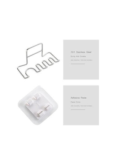 Duvara Monte Paslanmaz Çelik Diş Fırçası Tutucu Banyo Diş Fırçası Diş Macunu Jilet Organizatörler Standı Banyo Aksesuarları Gümüş