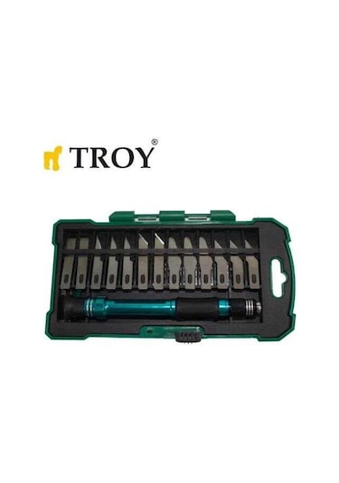 Troy 21604 Hobi Maket Bıçağı Seti, 14 Parça Taşıma Kutulu
