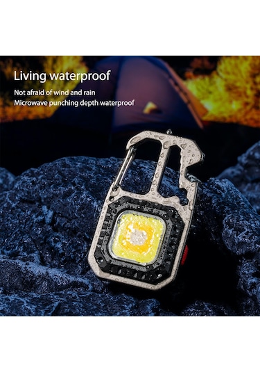 MSO Outdoor VIP Kalite Multifonksiyonel Karabina & Led Fener Gümüş