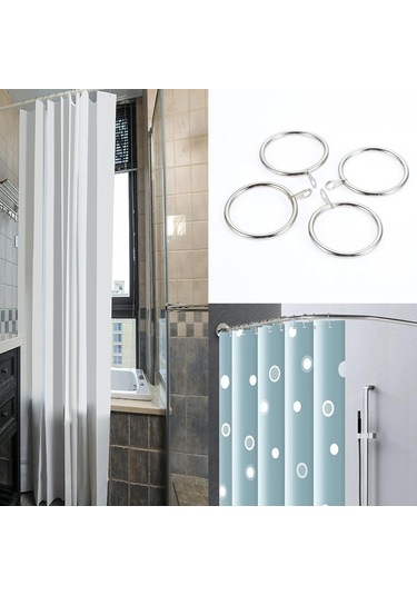 30 Adet Perde Halkası, Perde Çubukları İçin Metal Perde Halkası Askı Kancaları 38 Mm Perde Askı Halkası Gümüş Diğer