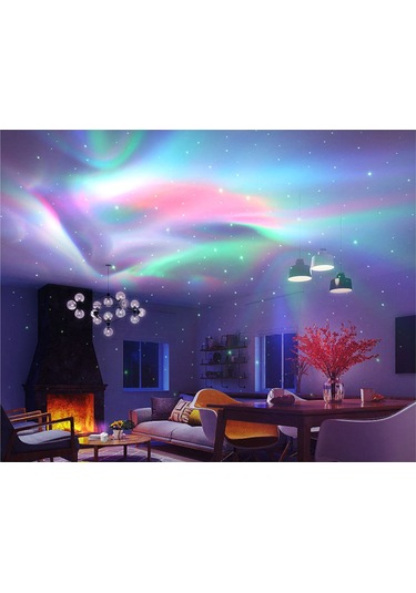 Youtek Usb Kontrollü Aurora Işık Projektörü - 7 Renkli Yıldız Gökyüzü, Zamanlayıcı Fonksiyonu, Ev Ve Bar Için Stüdyo Atmosfer Aydınlatması Beyaz