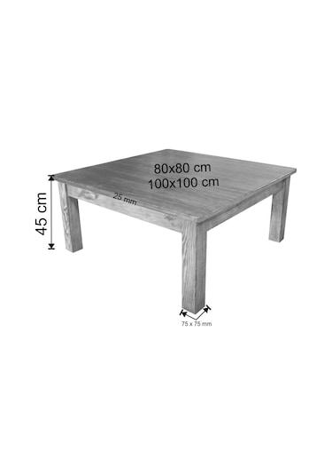 Hedenberjit Masif Ahşap Kare Sehpa