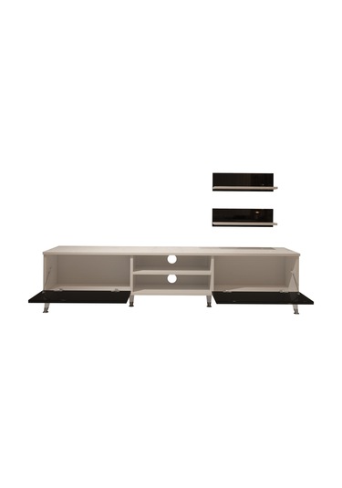 Decoraktiv Eko 4 Slm Dvd Silver Tv Ünitesi Tv Sehpası Beyaz - Siyah