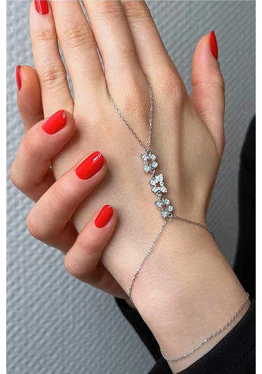 925 Ayar Gümüş Sıra Kelebekler Şahmeran - 45100600 Gümüş