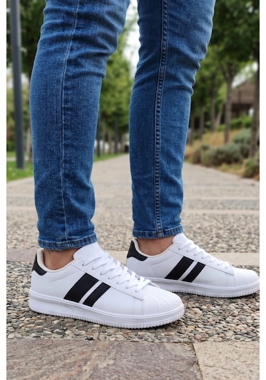 In Step Daily-comfort Beyaz-siyah Erkek Sneaker Beyaz - Siyah
