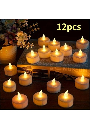 Willowhaven 12'li Sıcak Beyaz Led Mum, Pilsiz Dekoratif Aydınlatma, Parti Düğün Ev Dekoru Diğer