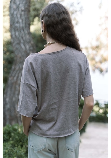 Bohemai Ripley Yarım Kol Vizon T-shirt Vizon