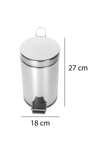 Palex Krom Pedallı Çöp Kovası 5 Litre