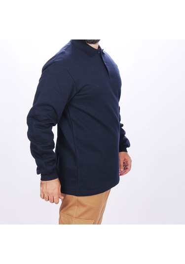 Sweatshirt 2 İplik Polo Yaka Lacivert