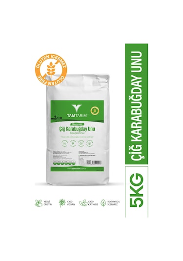 Tam Tarım Glutensiz Çiğ Karabuğday Unu 5 KG