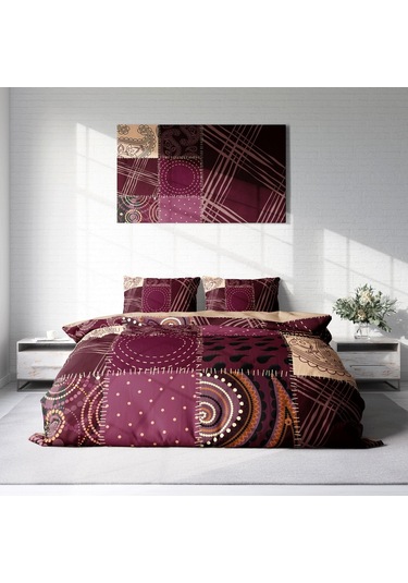 Monohome Patchwork 3D Pamuk Saten Çift Kişilik Nevresim Takımı Çok Renkli