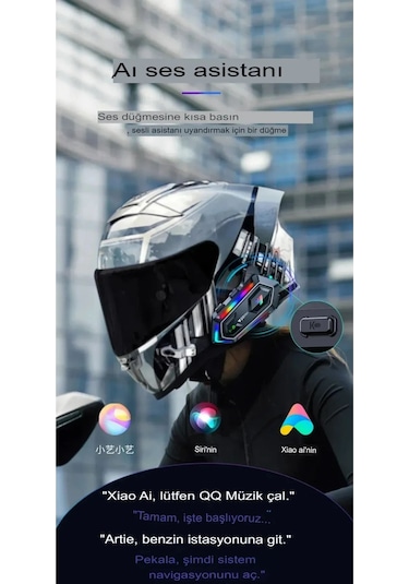 Y20 Max Telsiz Özellikli 5.3 Motosiklet Kask Kulaklık Intercom Işıklı Motorsiklet Interkom 1 Adet