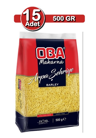Oba Arpa Şehriye 500 G X 15 Adet Kalabalık Sofra Paketi