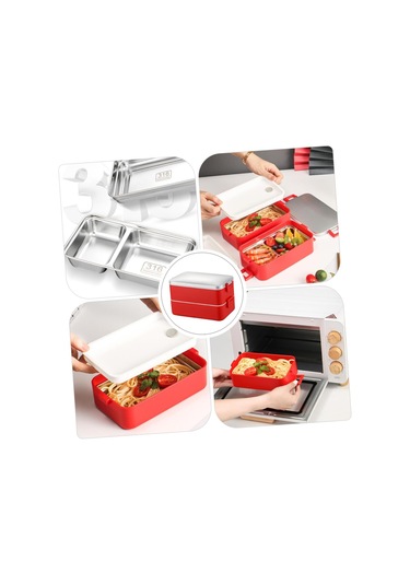 Çocuklar İçin Çift Katmanlı Yalıtımlı Öğle Yemeği Kutusu Bento Öğle Yemeği Kutusu Kapları Paslanmaz Çelik Kaplar Öğle Yemeği Kutusu Çok Renkli