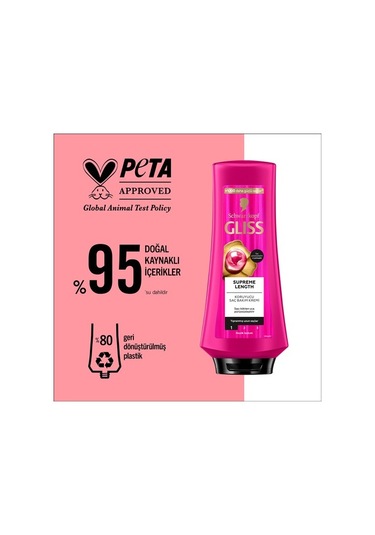 Schwarzkopf Gliss Supreme Length Saç Bakım Kremi 360 Ml 4015100815191-190