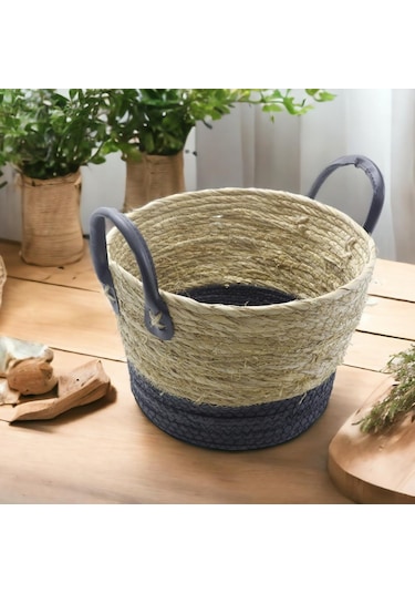 T.concept Dekoratif Dayanıklı Rattan Hasır Sepet Küçük Boy