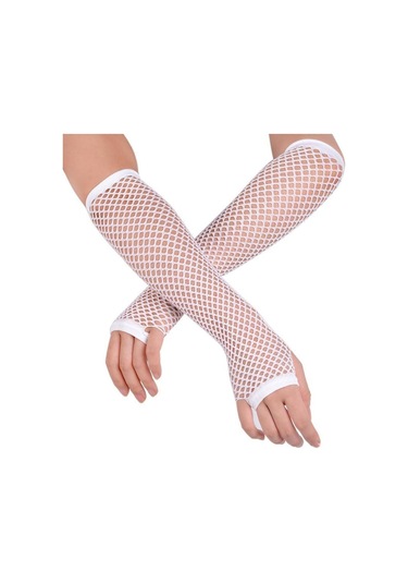 Uzun Fileli & Örgü Eldiven 1 Çift Çok Renkli
