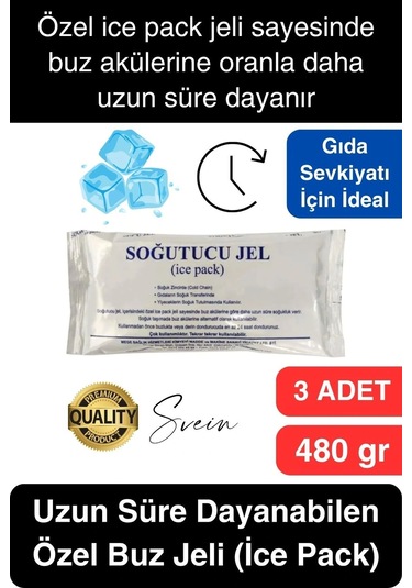 3 Adet 480 Gr Soğutucu Jel Poşet Buz Aküsü Yolculuk Seyahat Yiyecek İçin Uygun Uzun Süre Dayanım Çok Renkli