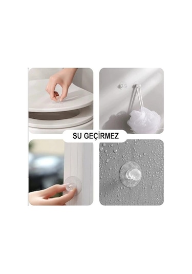 2 Adet Ayna Dolap Kulpu Çok Fonksiyonlu Kendinden Yapışkanlı Askı