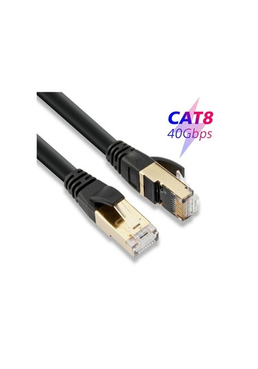 Network Kablo - Cat. 8 - Siyah - 1 Metre