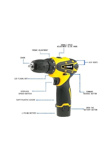 Stilmax STM24-2 24V 4Ah  Metal Şanzıman Çift Akülü Şarjlı Vidalama Matkap