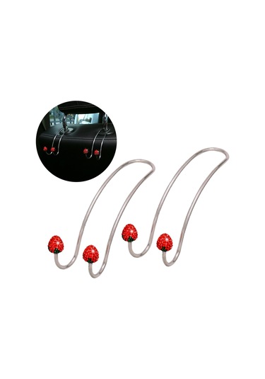 Suntek Evrensel Araba Arka Koltuk Kafalık Kancası Metal Askı Kırmızı 2 Parça Çok Renkli