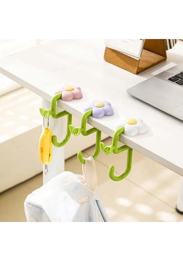 Elmpaly Pembe Ayarlanabilir Döner Masa Askısı Çıkarılabilir Çanta Askılığı Ofis Okul Pembe