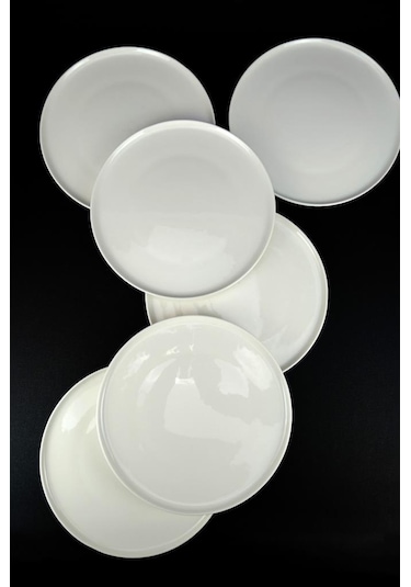 Digithome Elif Porselen 6'lı Servis Ve Sunum Tabağı Seti 27 Cm Krem - Tl4052334 C320.003