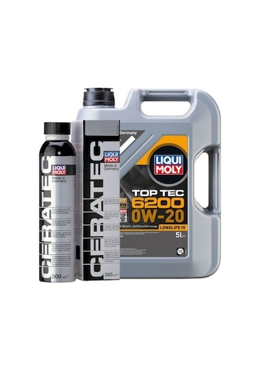 Liqui Moly 0w20 Motor Yağı Top Tec 6200 5 Lt Ve Ceratec Seramik Motor Koruyucu 300 Ml Yağ Bakım Seti