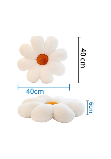Singree 40x40 Cm Çiçek Desenli Dekoratif Yastık - Yumuşak Sentetik Kürk, Konforlu Ve Dayanıklı, Oturma/dekor Amaçlı
